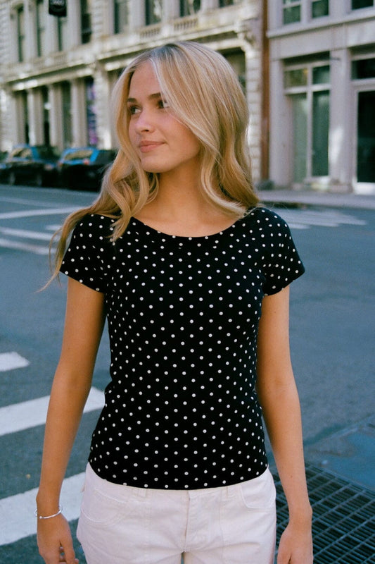 Ginny Polka Dot Top - Brandy Melville