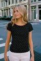 Navy with White Polka Dots