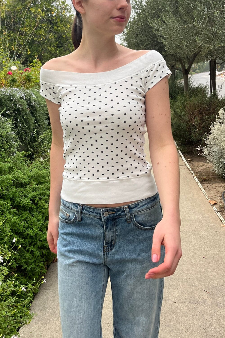 Ginny Polka Dot Top - Brandy Melville