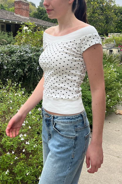 Ginny Polka Dot Top - Brandy Melville