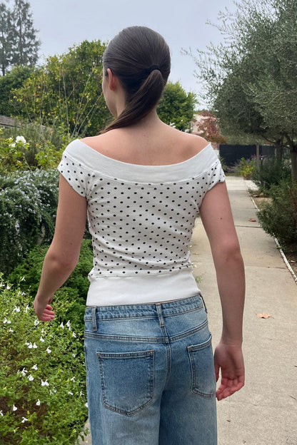 Ginny Polka Dot Top - Brandy Melville