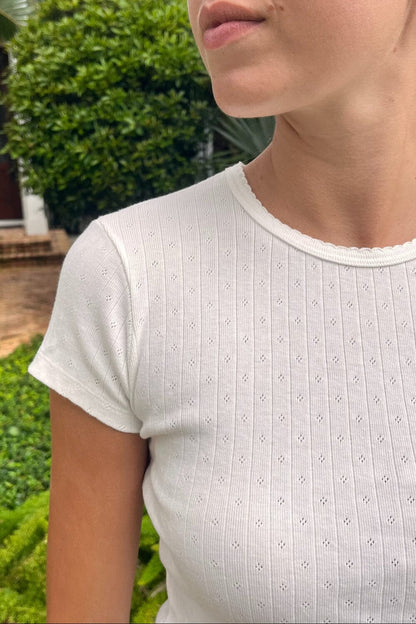 Hailie Eyelet Top - Brandy Melville