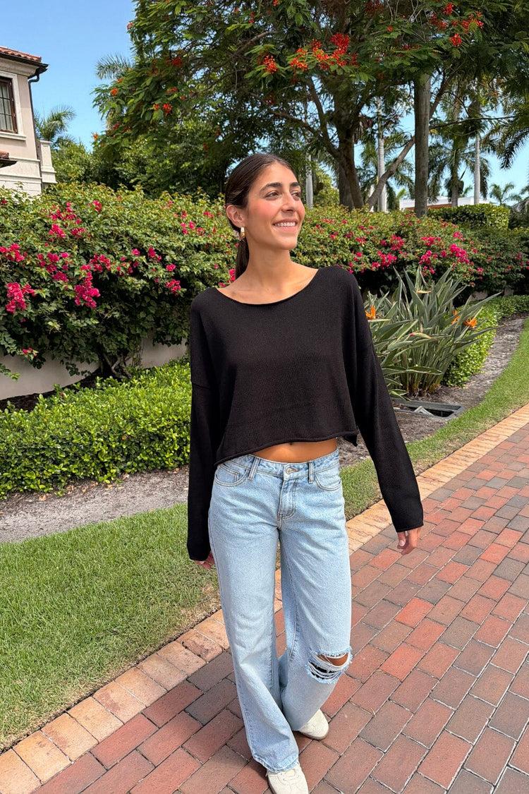 Cameron Cropped Sweater - Brandy Melville