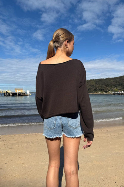 Cameron Cropped Sweater - Brandy Melville