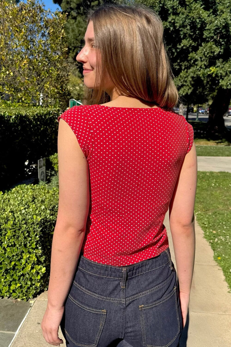 Amara Polka Dots Tank - Brandy Melville