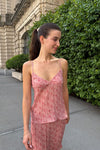 Coral Pink and Red Floral