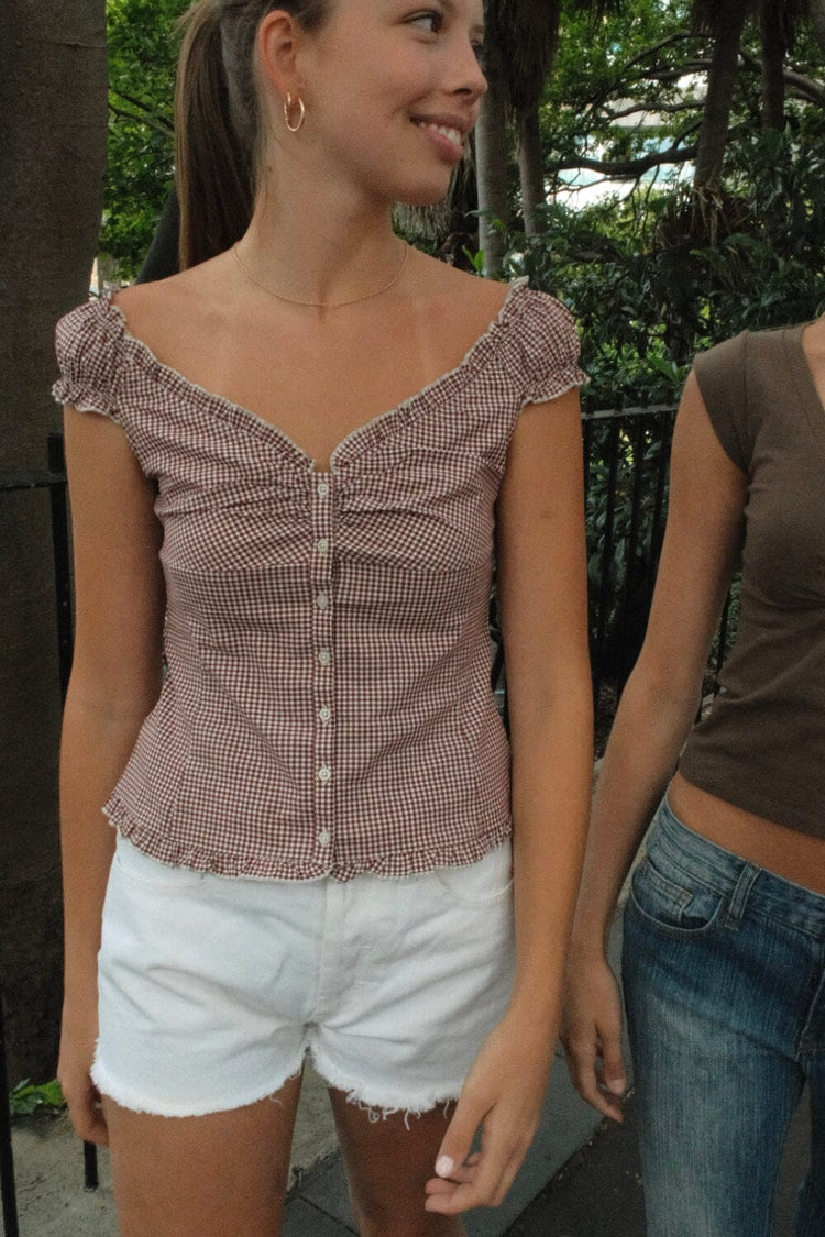 Elena Gingham Top - Brandy Melville