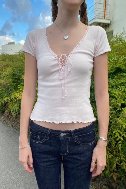Tania Lace Top - Brandy Melville