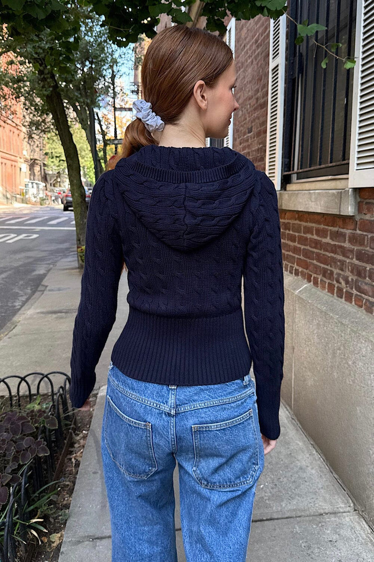 Aura Cable Knit Cardigan - Brandy Melville