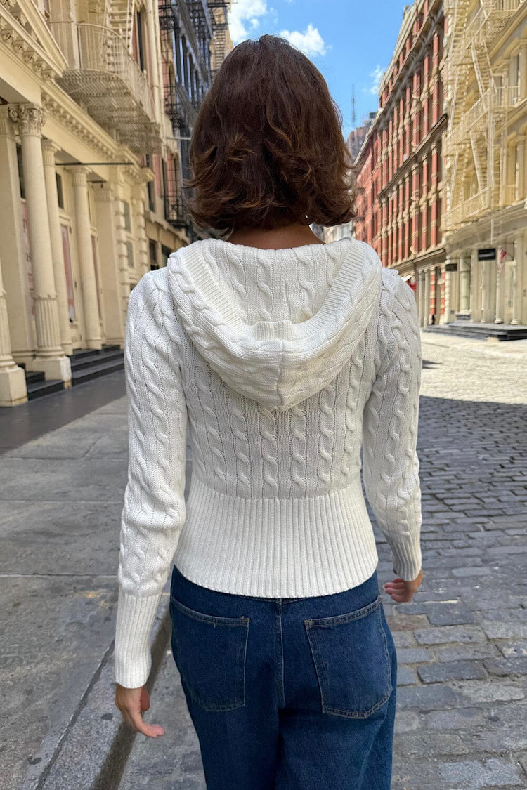 Aura Cable Knit Cardigan - Brandy Melville