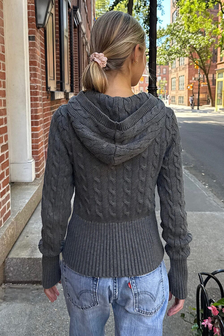 Aura Cable Knit Cardigan - Brandy Melville