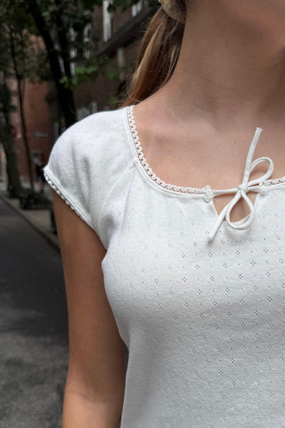 Noa Eyelet Top - Brandy Melville