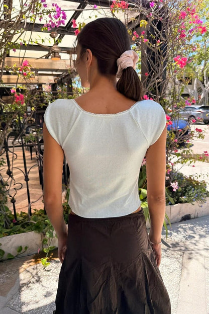 Noa Eyelet Top - Brandy Melville