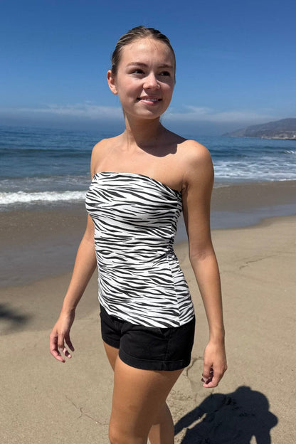 Evelyn Zebra Tube Top - Brandy Melville