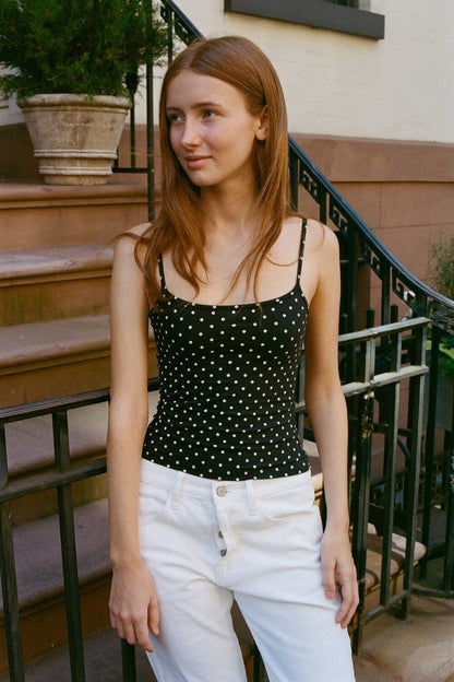 Skylar Polka Dots Tank - Brandy Melville