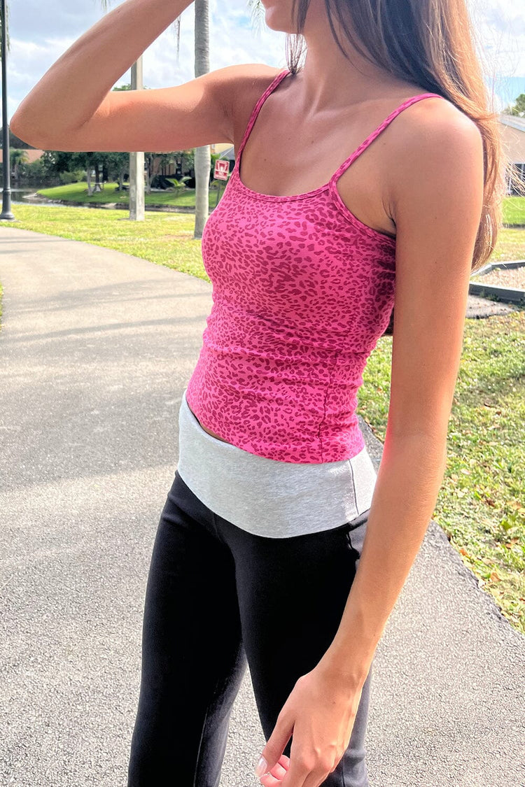 Skyler Leopard Tank - Brandy Melville