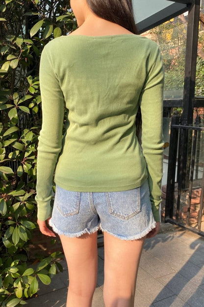 Zelly Ribbed Top - Brandy Melville