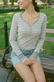 Heather Grey With White Stripes